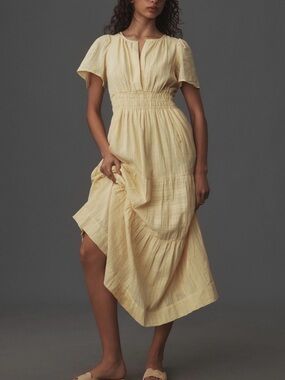 green pleated v neck dress anthropologie ANTHROPOLOGIE V-NECK PLISSE PLEATED WRAP BODICE MIDI DRESS KELLY GREEN XS fits S
